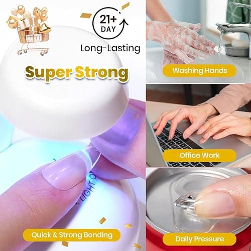 Beetles 2Pcs 15ml HEMA-Free Nail Glue Gel for Acrylic Nail Tips & Clear Press On Nails, Super Strong U V Nail Glue for Nail Extensions, DIY Long Lasting Nail Gel Kit thumbnail 3