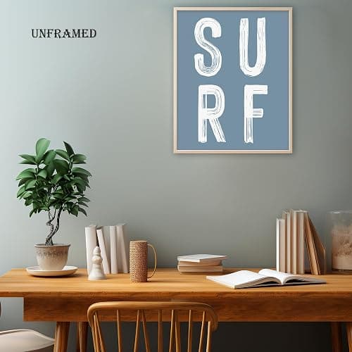 BearCake Coastal Summer Beach Surfing Wall Art Set of 4, Surf Room Decor, Beachy Room Decor Aesthetic, Coastal Wall Decor, Nautical Wall Art Decor, Coastal Beach House Decor, 8x10 Inches thumbnail 4