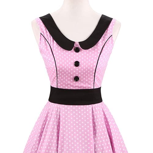 50's Retro Cocktail Summer Tea Dress Women's Rock Floral Polka Dot Dress Swing Party Dress thumbnail 4