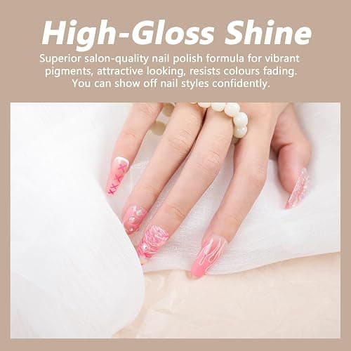 Gel Nail Polish Set, VANREESA 21 Classic Colours Pink Glitter White Wine Red Brown Gray Gel Polish Set Required Soak Off UV/LED Lamp Nail Varnish Kit for Women Beauty Gift thumbnail 4
