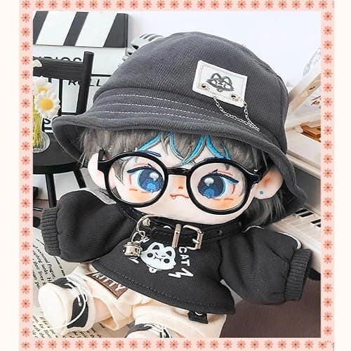 niannyyhouse 20cm Plush Doll Clothes Hat Long Sleeve T-Shirt Pants Glasses Necklace Shoes Demon Outfit 8in Doll Accessories thumbnail 2