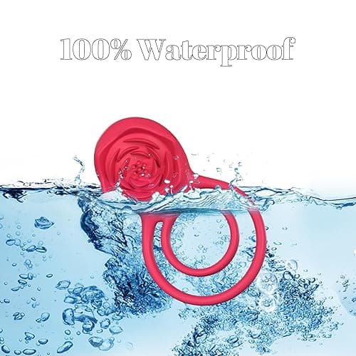 Vibrating Cock Ring with Rose Clitoral Stimulator, Pleasure Penis Ring Vibrator Couples Adult Sex Toys for Men Women, 7 Vibrations Male Couple Sex Toy - Rose thumbnail 8