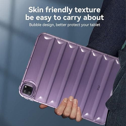 Bumper Case for iPad Air 13" (M4 2026)(M3 2025)(M2 2024), iPad Pro 12.9" 2018-2022 Case, Techcircle Clear Stylish Down Jacket Design Soft TPU Shockproof Protective Light Back Cover, Purple thumbnail 5