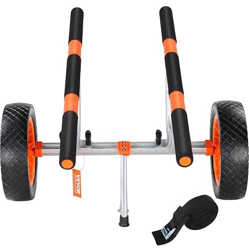 VEVOR Kayak Cart, Heavy Duty 450 LBS Load Capacity Kayak Trailer, Detachable Canoe Trolley Cart with Adjustable Width & Nonslip Support Foot, 12'' Solid Tires for Kayaks Canoes Float Mats Paddleboards thumbnail 9