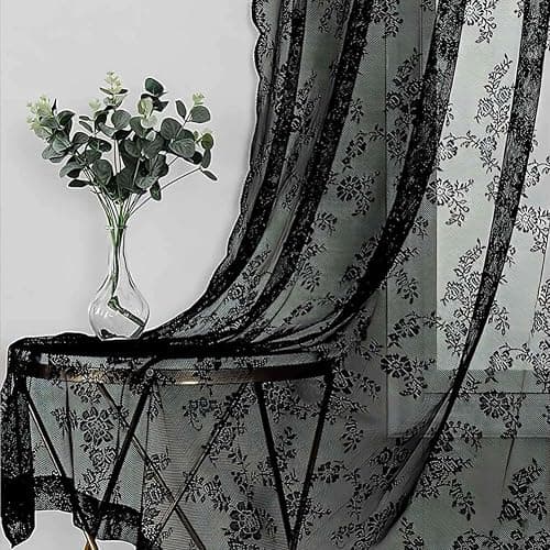 Lace Canopy Bed Curtains Set, 4 Corner Double Layer Mosquito Net (White) | Queen Bed Canopy Curtains Soft Romantic Canopy Scarf Cute Bedroom Decor for Wedding Bedroom,No Pole,Consists of 8, 39" x 79" thumbnail 6