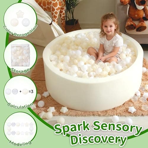 TRENDPLAY Star Ball Pit Balls for Toddlers -50 100 200 Count Star Balls Different Shapes, Non-Toxic Plastic Balls for Safe Play, Boys Girls Festival Party Decoration thumbnail 3