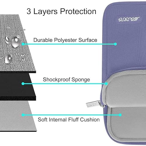 MOSISO Laptop Case 13.3 inch, 13-13.3 inch Laptop Sleeve Compatible with MacBook Air/Pro 13/Pro 14 M5 M4 M3 M2 M1, HP Dell ASUS Lenovo,Polyester Vertical Computer Sleeve Bag with Pocket, Lavender Gray thumbnail 3