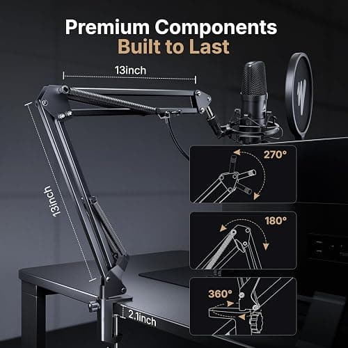 MAONO A04 USB Microphone, 192kHz/24Bit Condenser Mic Kit for PC Podcast | Plug & Play Computer Cardioid Metal Mic with Pro Sound Chipset for Recording, Gaming, Content Creation, Streaming, YouTube thumbnail 7