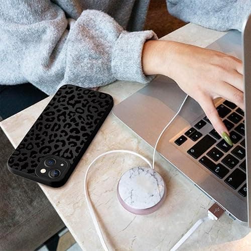 Cinysnt Cute Cheetah Print Phone Case for iPhone 13 Black Luxury Leopard Case 6.1", Aesthetic Pattern Design Cover Full Camera Lens Protective Shockproof Soft Slim TPU Funda for Women Girls thumbnail 7