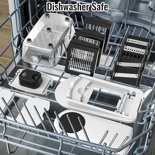 Ukeetap 8-Blade Cook Tool & Gadget Sets, Chopper Slicer Grater Set, White | Vegetable Chopper Mandoline Slicer Food Grater with Container for Onion, Veggie Salad thumbnail 8