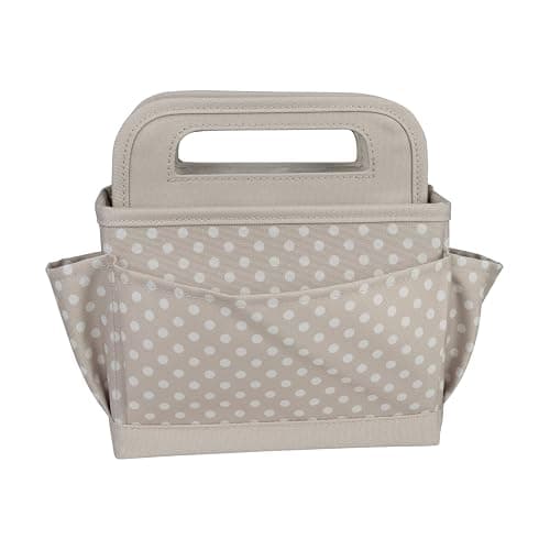 Everything Mary Desktop Tote Organizer – Tan Dot Craft Caddy – Portable Bag for Sewing, Scrapbooking, Art Supplies, DIY Projects & Creative Tool Organization thumbnail 4