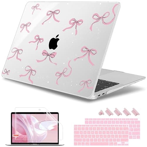 May Chen Compatible with MacBook Air 13 inch Case 2022 2021, 2020-2018 Release Model: M1 A2337 A2179 A1932, Plastic Hard Shell Case Cover for Mabook Air 13 inch with Retina Dispaly, Star Bow - Image 1