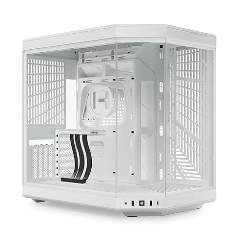 Hyte Y70 Upgraded Modern Aesthetic Dual Chamber Panoramic Tempered Glass Mid-Tower ATX Computer Gaming Case with PCIE 4.0 Riser Cable Included, Snow White (CS-HYTE-Y70-WW) - Image 1