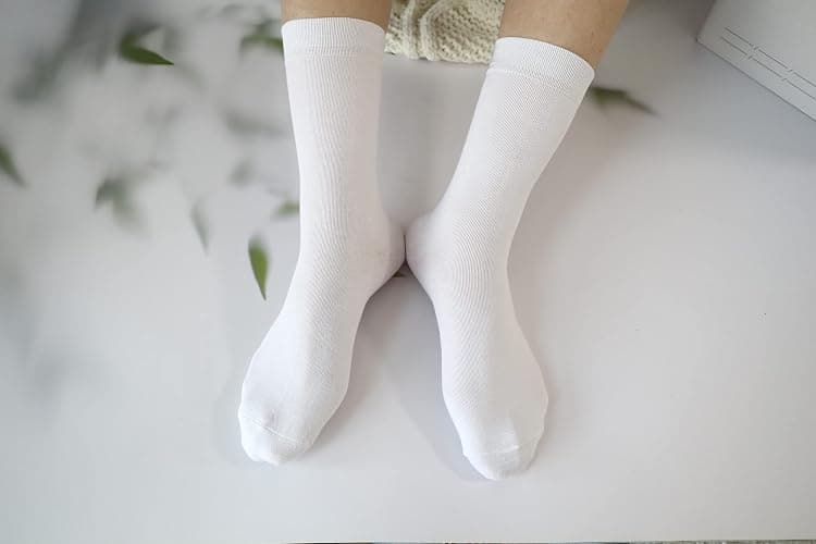 Women's Soft Thin Viscose Bamboo Crew Socks, Fit Stretchy Casual, Business, Dress Calf Sock 5 Pairs thumbnail 6