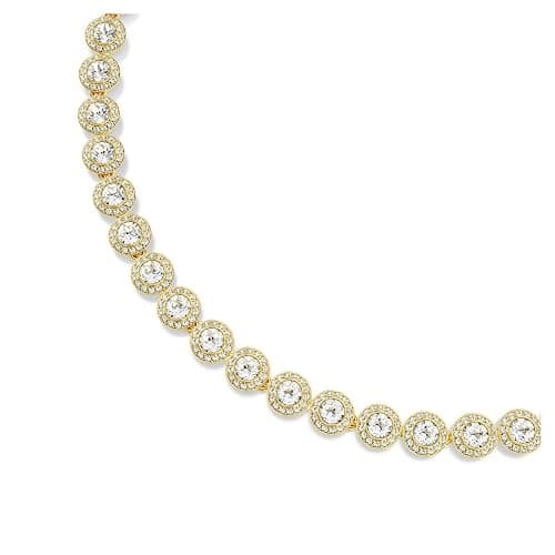 Swarovski UNA Angelic Tennis Necklace, Round Cut, Clear, Gold-Tone Finish thumbnail 4