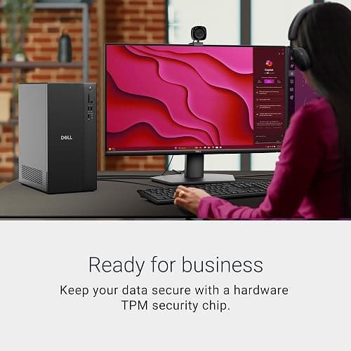 Dell Tower Desktop ECT1250 - Intel Core Ultra 7-265 Processor, Intel UHD Graphics, 16GB DDR5 5600MT/s Memory, 1TB M.2 SSD, 3.0 SD Card Reader, Wired Keyboard and Mouse, Basic Onsite Service thumbnail 5