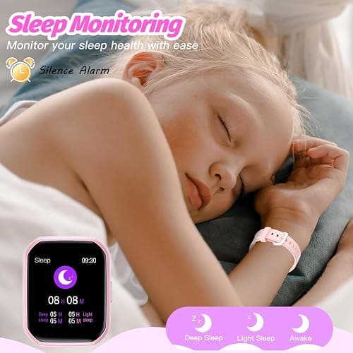 Kids Smart Watch for Girls,IP68 Waterproof Kids Fitness Tracker Watch with 1.5 Inch DIY Face,Heart Rate Sleep Monitor,19 Sport Modes,Calories Counter,Alarm Clock,Great Gifts for Children 6+ (PInk) thumbnail 6