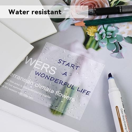 400 Sheets Transparent Sticky Notes, 3x3 inch 8 Pads Clear Sticky Notes, Self-Stick Translucent See Through Post Note Pads for Books Annotation thumbnail 5