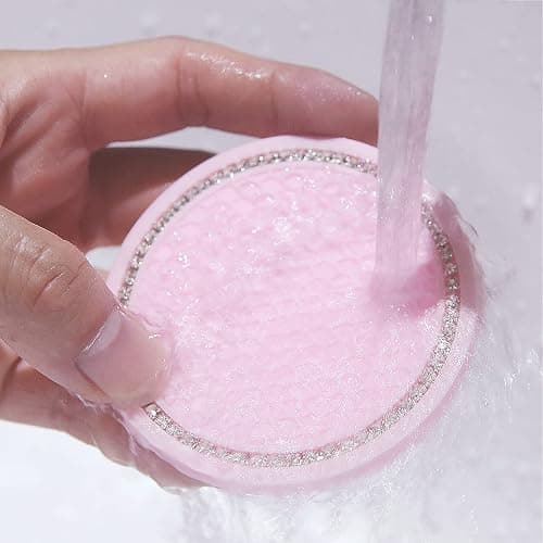 2 Pack Bling Cup Holder Insert Coasters, 2.75 Inch Soft Crystal Rhinestone Rubber Pad Set Round Auto Drink Coaster Car Interior Accessories (Pink) thumbnail 4