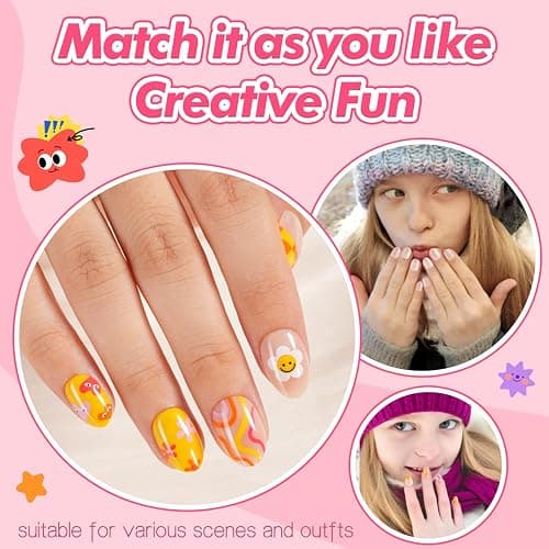 Misssix Extra Short Almond Kid Nail Tips, 360Pcs Soft Gel Nail Tips, Children Clear Press On Nails for Kids, Full Cover Fake Nail For Girls Home DIY Salon 12 Size thumbnail 3