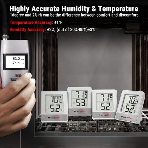 ThermoPro TP49 Digital Hygrometer Indoor Thermometer Humidity Meter Room Thermometer with Temperature and Humidity Monitor Mini Hygrometer Outdoor thumbnail 7
