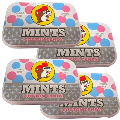 Buc-ee's Sugar Free Cotton Candy Flavored Breath Mints, Gluten Free, Four Tins of 50 Mints (200 Mints Total) thumbnail 3
