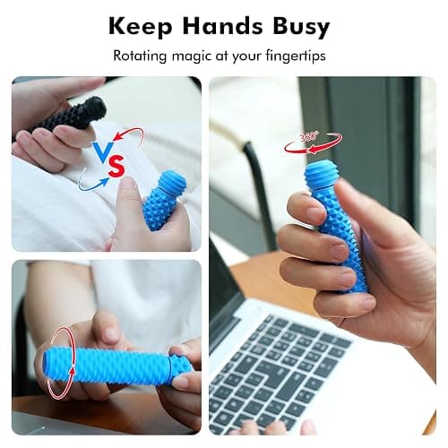 LESONG Pain Fidget Toys for Adults: Rotating Spiky Grippie for Sensory Input - Pain Stim Fidget Toys for Stress ADHD Autism Office Travel Classroom - Novelty Gifts Road Trip Activities (2 Pack) thumbnail 3