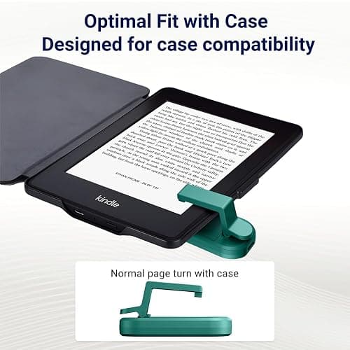 [Case-Friendly] Page Turner for Kindle Paperwhite Oasis Kobo eReaders, Camera Camcorder Remote Controls, Page Turner Clicker for ipad Tablets Reading Novels with Wrist Strap Storage Bag Dark Green thumbnail 3