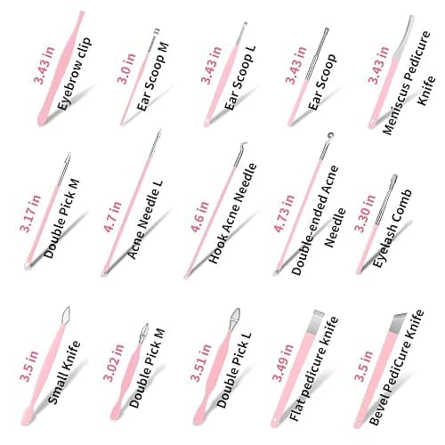 MINKINH 26-Piece Manicure Set for Women, Pink At-Home Nail Care Kit | Carbon Steel Nail Clippers, 410 Stainless Steel Tools, PU Organizer Case for Pedicure, Cuticle, Facial and Daily Self-Care thumbnail 6