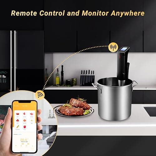 INKBIRD WIFI Sous Vide Cooker ISV-100W, 1000 Watts Sous Vide Machine Immersion Circulator with 14 Preset Recipes on APP & Calibration Function, Thermal Immersion, Fast-Heating with Timer thumbnail 2
