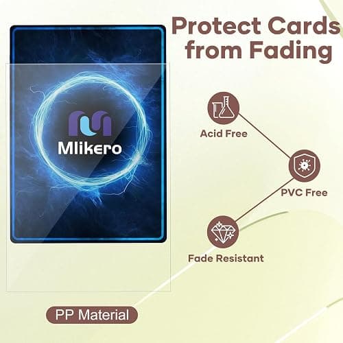 Mlikero 300 Pcs Clear Card Sleeves, Standard Size Trading Card Sleeves Cards Protector Fit for MTG, Football, Sports, Game Cards, 66 x 91 mm thumbnail 5