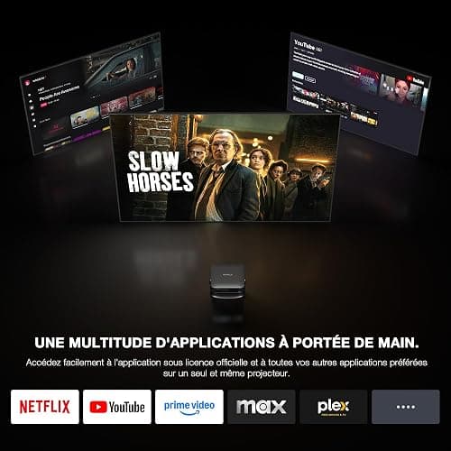 Mini Videoprojecteur 4k, [App Officiellement Certifiée & Ultra-Fin] VOPLLS 28000 Lumens Auto Focus/Keystone Projecteur Video, FHD 1080P Retroprojecteur Portable WiFi Bluetooth/Home Cinéma/Phone thumbnail 4
