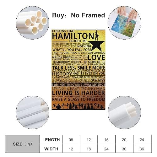 Lessons That Hamilton Taught Me Poster Education Poster Motivational Poster Poster Decorative Painting Canvas Wall Posters And Art Picture Print Modern Family Bedroom Decor Posters 12x18inch(30x45cm) thumbnail 3