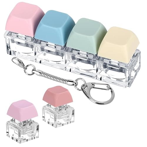 Axlksia Keyboard Fidget Toy, Fidget Clicker Keyboard Fidget Keychain, Button Fidget Gifts for Adults to Relieve Stress and Pass Time (Style B) - Image 1