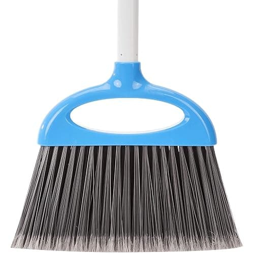 Amazon Basics Dustpan Broom Set with Adjustable Long Handle, Easy to Assemble, Blue and White thumbnail 6