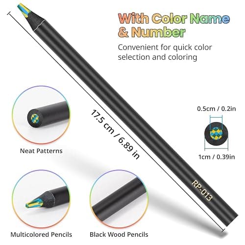 Yangmei Art Supplies 12 Rainbow Colored Pencils, Teen Girl Gifts Trendy Stuff, Arts and Crafts for Kids Ages 8-12, Gifts for 5-12 Year Old Girl, Party Favors for Kids 8-12, Stocking Stuffers thumbnail 4