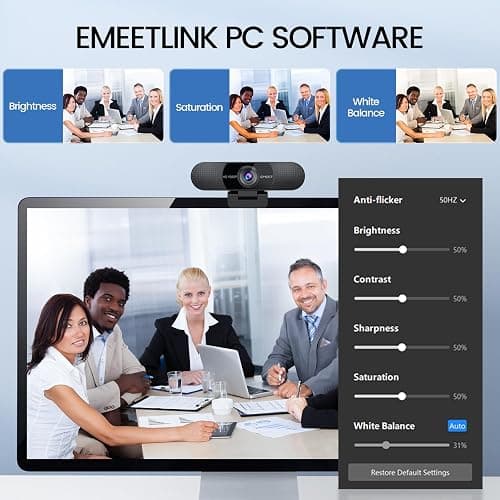 EMEET 1080P Webcam with Microphone, C960 Web Cam, 2 Mics, 90° FOV, USB Type-A & A-to-C Adapter, Plug&Play Computer Camera for Online Calling, Zoom/Teams/Facetime, Switch 2 Camera Support, 2025 Version thumbnail 9