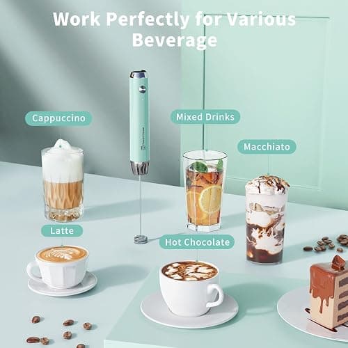 Maestri House Rechargeable Milk Frother, LunaFro NS Handheld Electric Foam Maker Waterproof Detachable Stainless Steel Whisk Drink Mixer Foamer for Lattes, Cappuccino, No Stand thumbnail 3