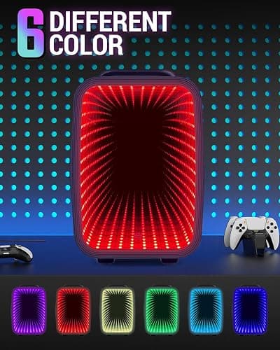 FANSEXPERT Mini Fridge, 4 Liter/6 Cans Small Refrigerator With Dimmable LED Light,AC/DC Portable Mini Cooler and Warmer, Gaming Small Fridge for Bedroom,Office,Gaming Room and Car (Black) thumbnail 3