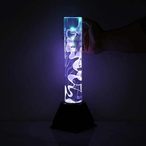 PUXTIW 12 inch Plasma Tube，Fancy Club Decor and Science Education Gifts，Plasma Ball Sensor Lighting Plate with Music,Voice and Touch Response(Clean and Transparent lamp Tube) thumbnail 5