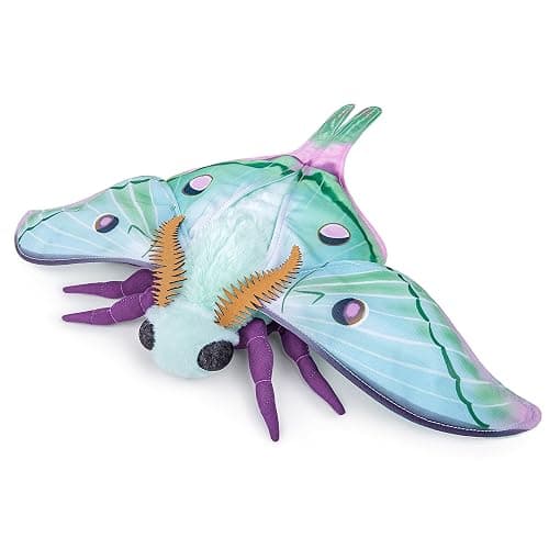 lilizzhoumax Luna Moth Plush Toy Soft Realistic Simulation Moth Stuffed Animal Plushies Toys Gifts Doll for Kids Insect lovers Boys and Girls Home Decoration Green 10.62inch - Image 1