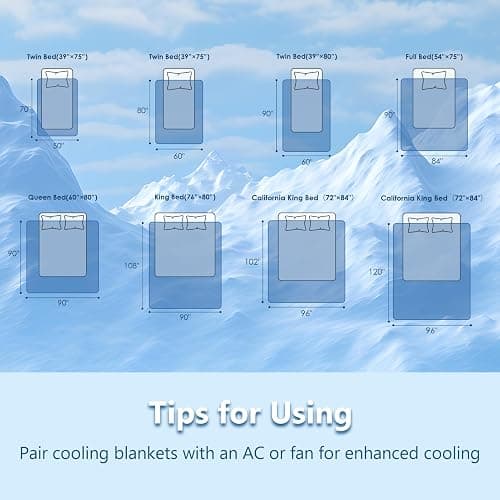 CHOSHOME Cooling Blanket for Hot Sleepers - Summer Blanket Thin Soft Lightweight Breathable Double Side Enhanced Cooling for Hot Flashes, Night Sweats, Bed, Couch (Ice Blue, 90 x 108 inches) thumbnail 2