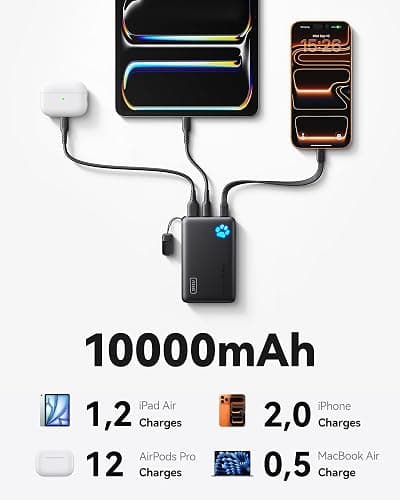 INIU Power Bank, Slim 45W Fast Charging Portable Charger with USB C Cable, 10000mAh Battery Pack, Small Travel Essentials Powerbank, Portable Phone Charger for iPhone 17 16 Samsung S25 S24 Google etc thumbnail 5