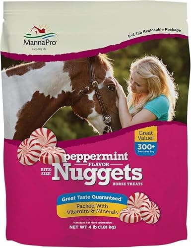 Manna Pro Bite-Size Nuggets for Horses, Pocket Sized Training Horse Treats, Peppermint Flavored Treats, Packs with Vitamins & Minerals, Great Taste Guaranteed, 4 lbs - Image 1