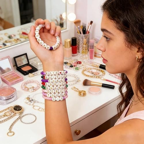 8PCS Katseye Concert Merch Inspired Friendship Bracelet, K-Pop Style Beaded Unisex Jewelry for Costume & Fan Events, Matching Accessory for Katseye Lightstick & Hoodie, Gift for Valentine's Day and thumbnail 6