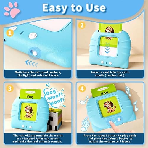 Aullsaty Toddler Toys Talking Flash Cards for 1 2 3 4 5 6 Year Old Boys and Girls, Autism Sensory Toys for Autistic Children, Learning Educational Montessori Speech Therapy 248 Sight Words Kids Gifts thumbnail 3