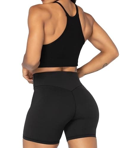 Sunzel No Front Seam High Waist Biker Shorts for Women, Squat Proof Yoga Workout Gym Bike Shorts thumbnail 5