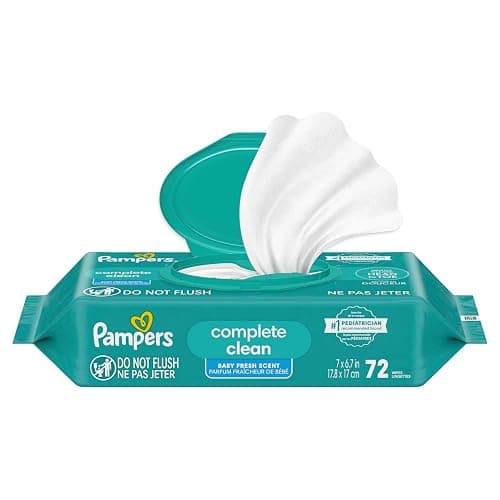 Pampers Baby Wipes, Complete Clean Baby Fresh Scented Wipe, Gently Cleans Head to Toe, 72 Total (1 Flip-Top Packs) thumbnail 17