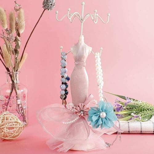 Salmue Princess Dress Jewelry Stand - Holder for Necklace, Earring, Ring - Lady Model Dress High-heeled Shoes Display (Small Model) thumbnail 8