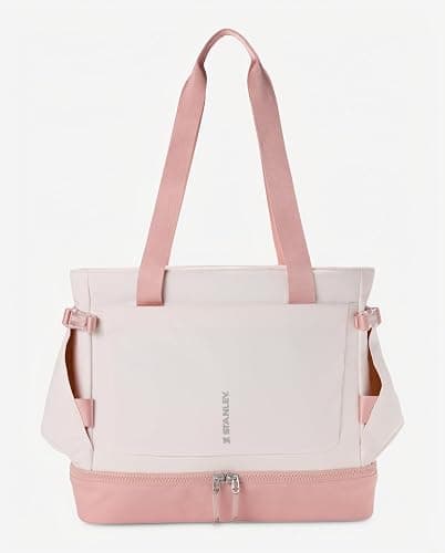 STANLEY Vitalize Tote| Gym, Work & Travel Bag with Laptop Sleeve | Expandable Bottom Compartment | Tumbler & Water Bottle Pockets | Durable Recycled Fabric | Rose Quartz thumbnail 9